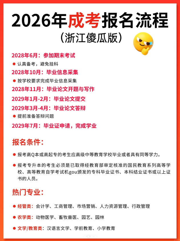浙江省2026年成人高考报名保姆级教程 浙江省2026年成人高考报名保姆级教程