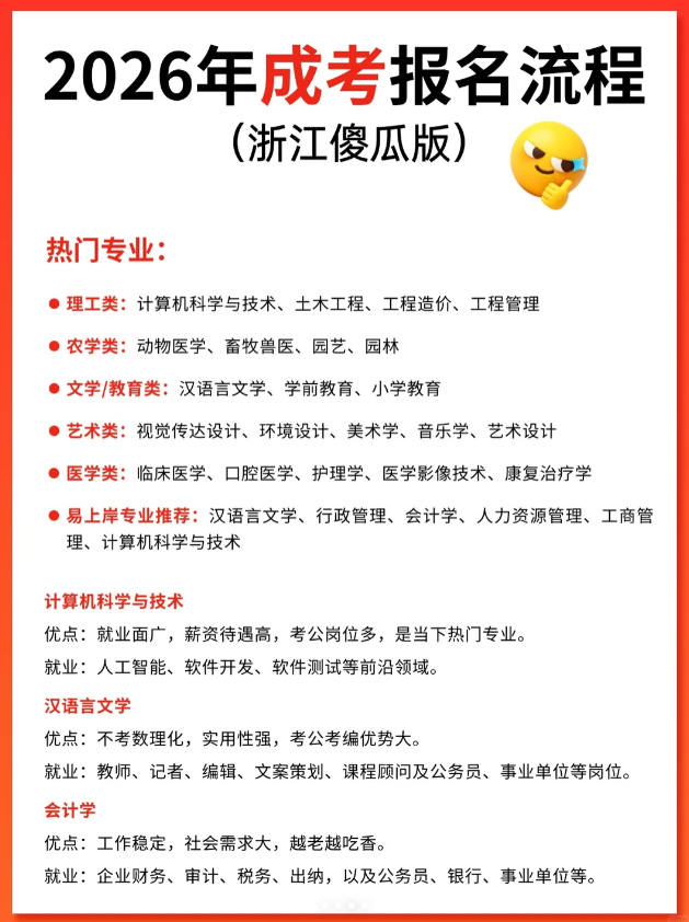 浙江省2026年成人高考报名保姆级教程 浙江省2026年成人高考报名保姆级教程