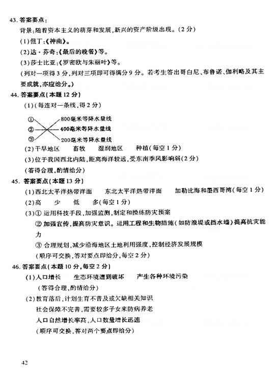 2006年成人高考高起点地理历史试题及答案(图11) 2006年成人高考高起点地理历史试题及答案(图11)