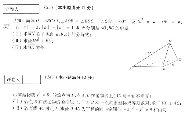2003年成人高考数学试题及答案下(高起点理工类(图1) 2003年成人高考数学试题及答案下(高起点理工类(图1)