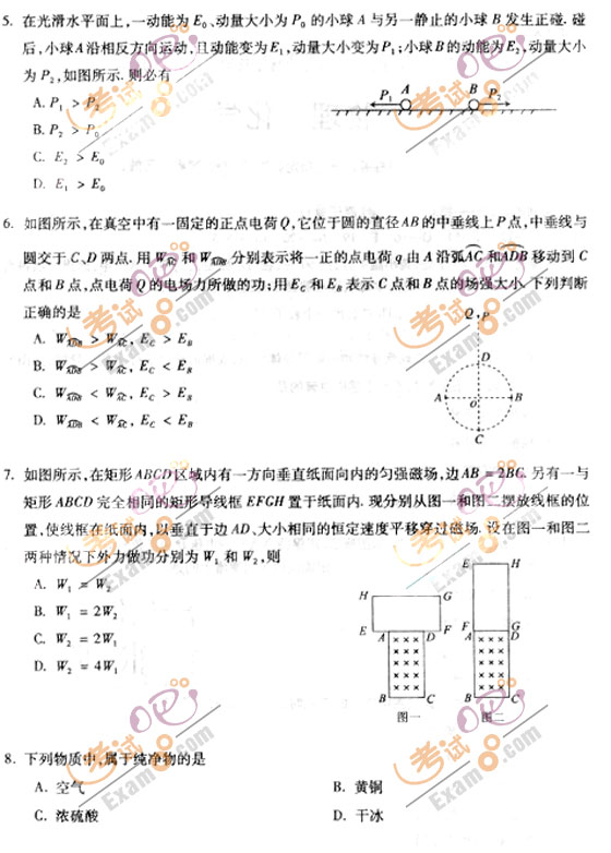 2010成人高考高起点物理化学试题及答案(图2) 2010成人高考高起点物理化学试题及答案(图2)