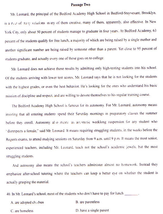 2009成人高考专升本《英语》真题及答案(图6) 2009成人高考专升本《英语》真题及答案(图6)