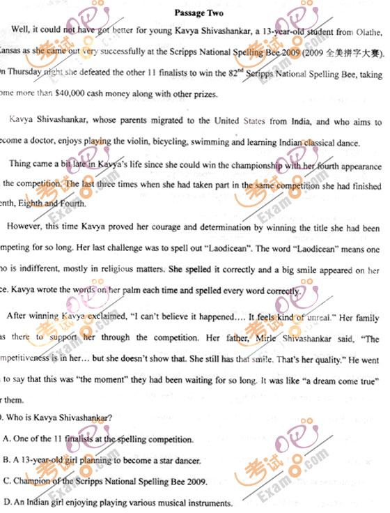 2010成人高考专升本英语试题及答案(图6) 2010成人高考专升本英语试题及答案(图6)