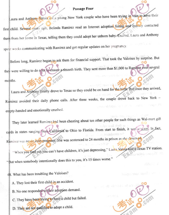 2010成人高考专升本英语试题及答案(图9) 2010成人高考专升本英语试题及答案(图9)