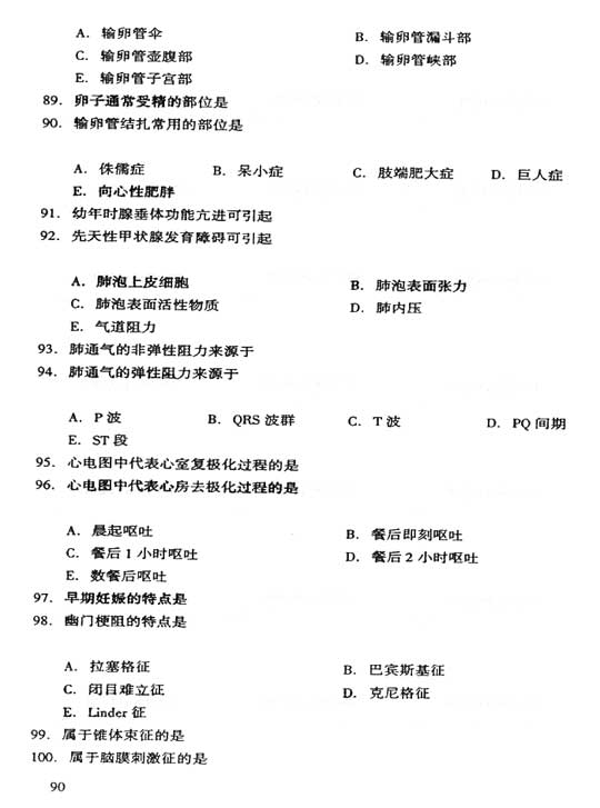 2006年成人高考专升本医学综合试题及答案(图11) 2006年成人高考专升本医学综合试题及答案(图11)