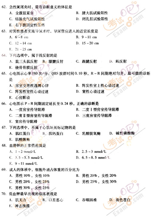2010成人高考专升本医学综合试题及答案(图8) 2010成人高考专升本医学综合试题及答案(图8)