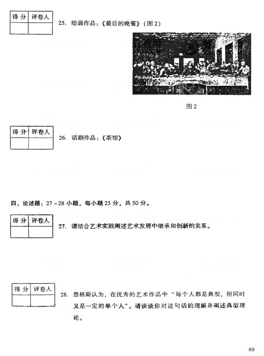 2006年成人高考专升本艺术概论试题及答案(图4) 2006年成人高考专升本艺术概论试题及答案(图4)