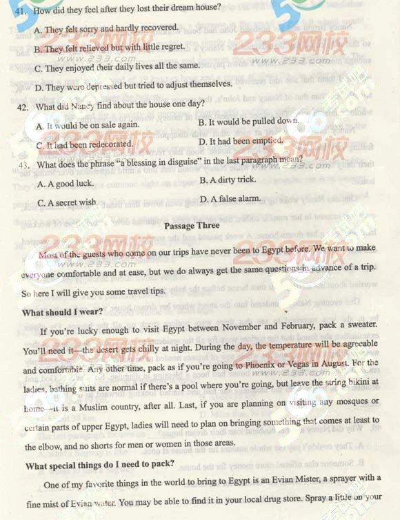 2013年成人高考专升本英语真题及答案(标准版)(图8) 2013年成人高考专升本英语真题及答案(标准版)